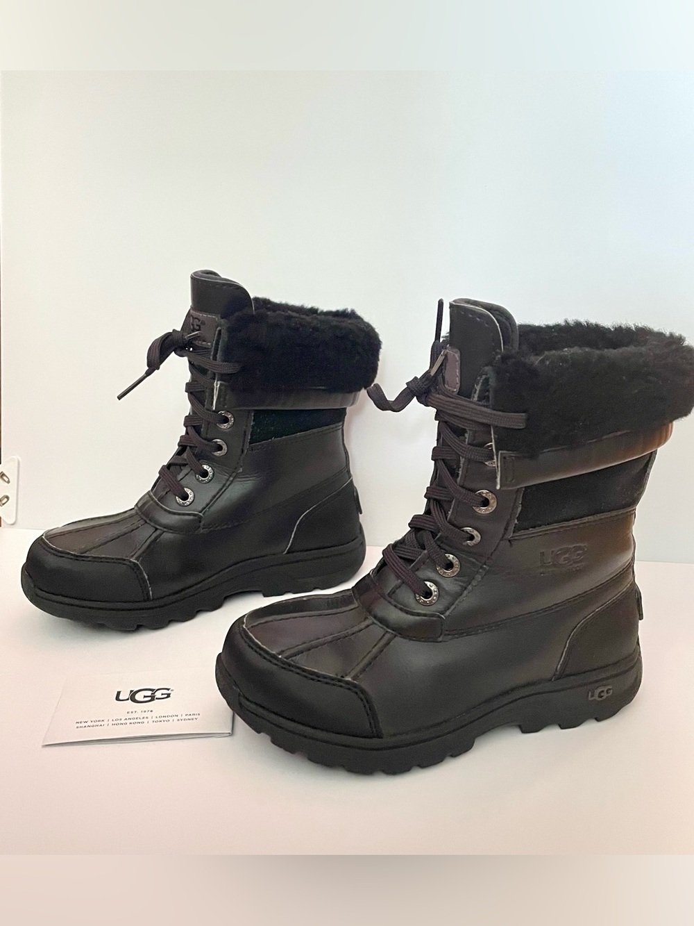 UGG Australia black unisex winter boots 13US
